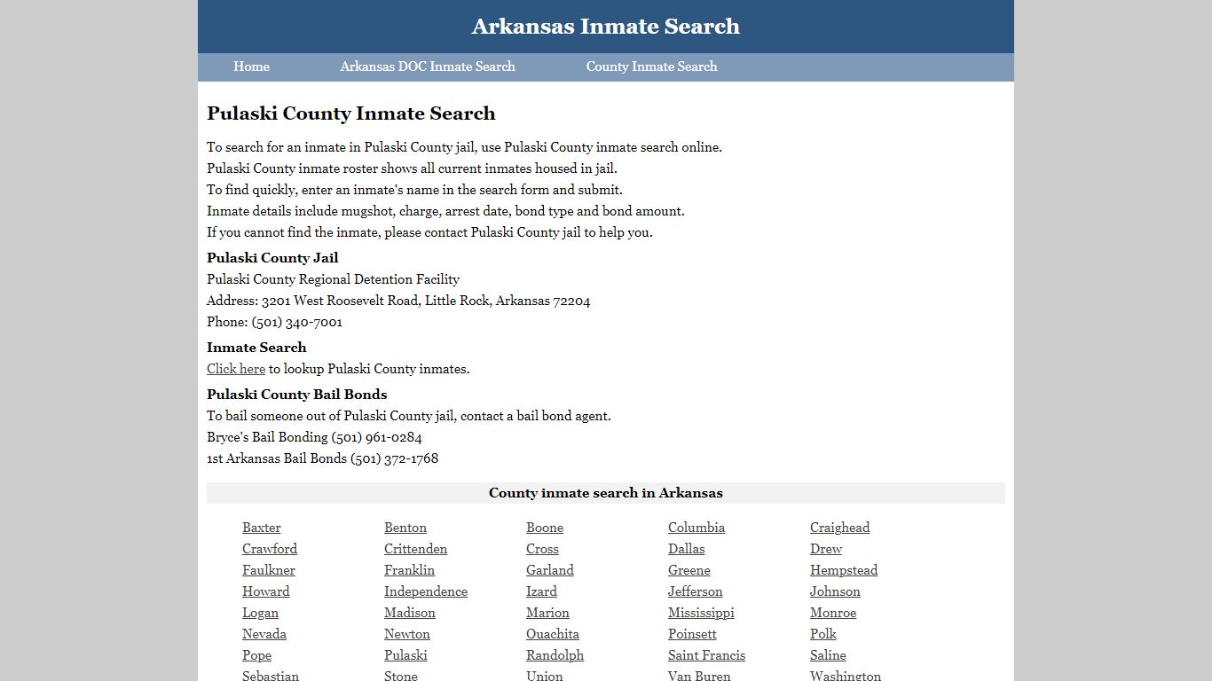 Pulaski County Inmate Search