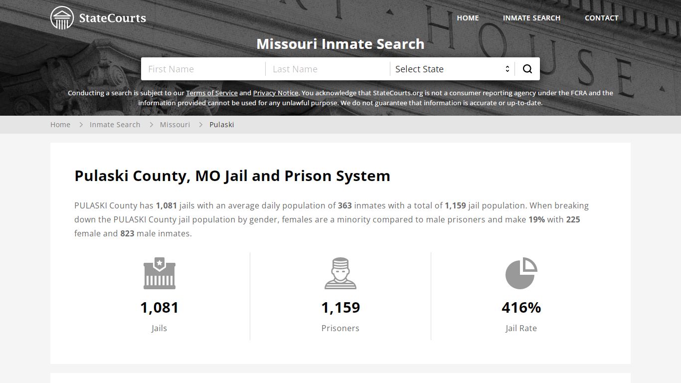 Pulaski County, MO Inmate Search - StateCourts